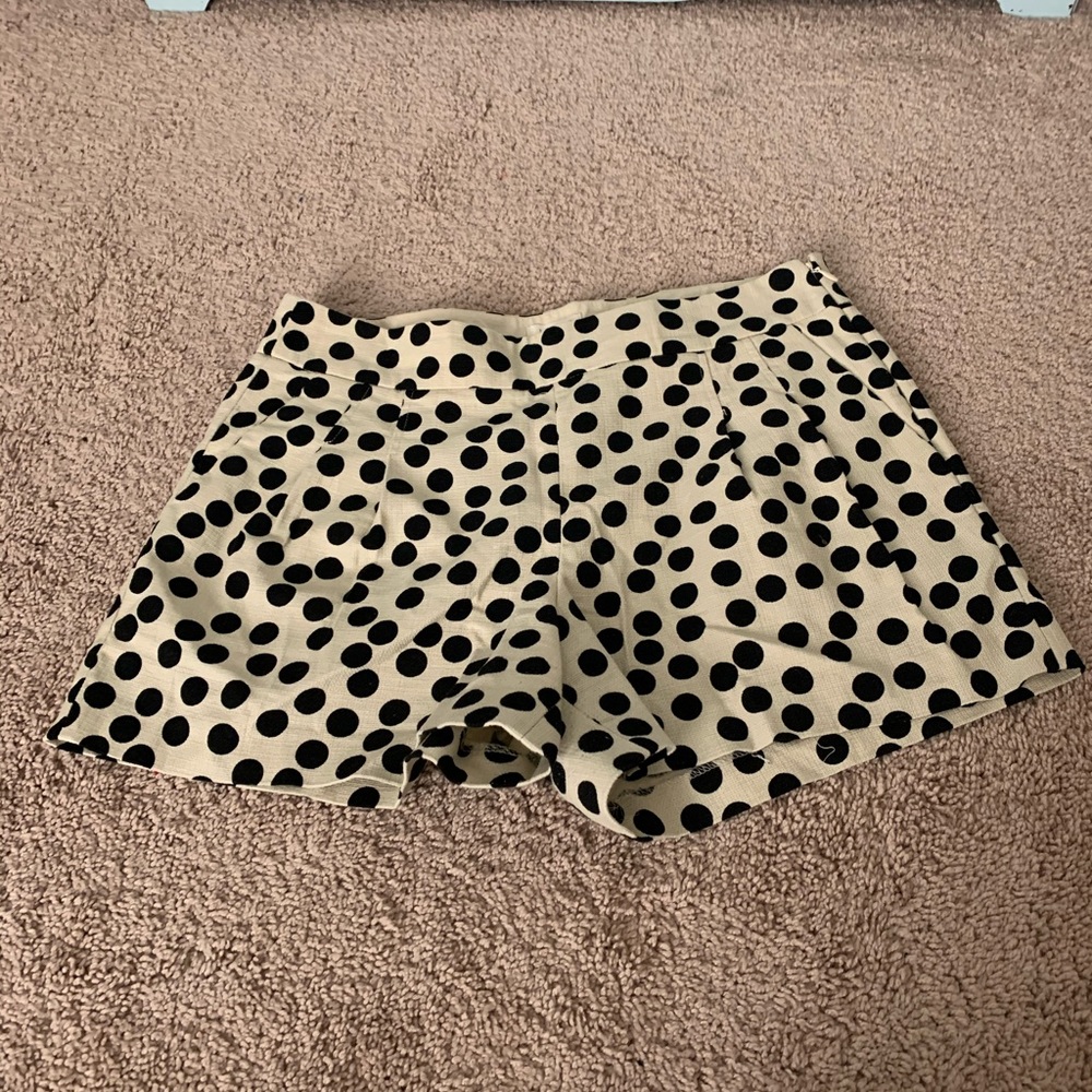 J. Crew Factory Polka Dot Black and Cream Shorts